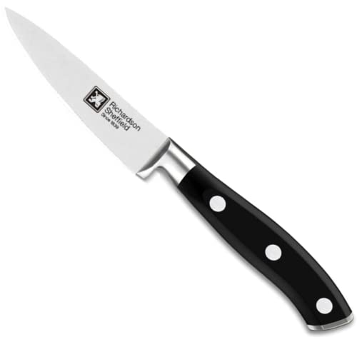 Richardson Sheffield FN169 Vulcano Professional PARING Knife 3.5", Stainless Steel, NSF Approved,Silver, Black Shop